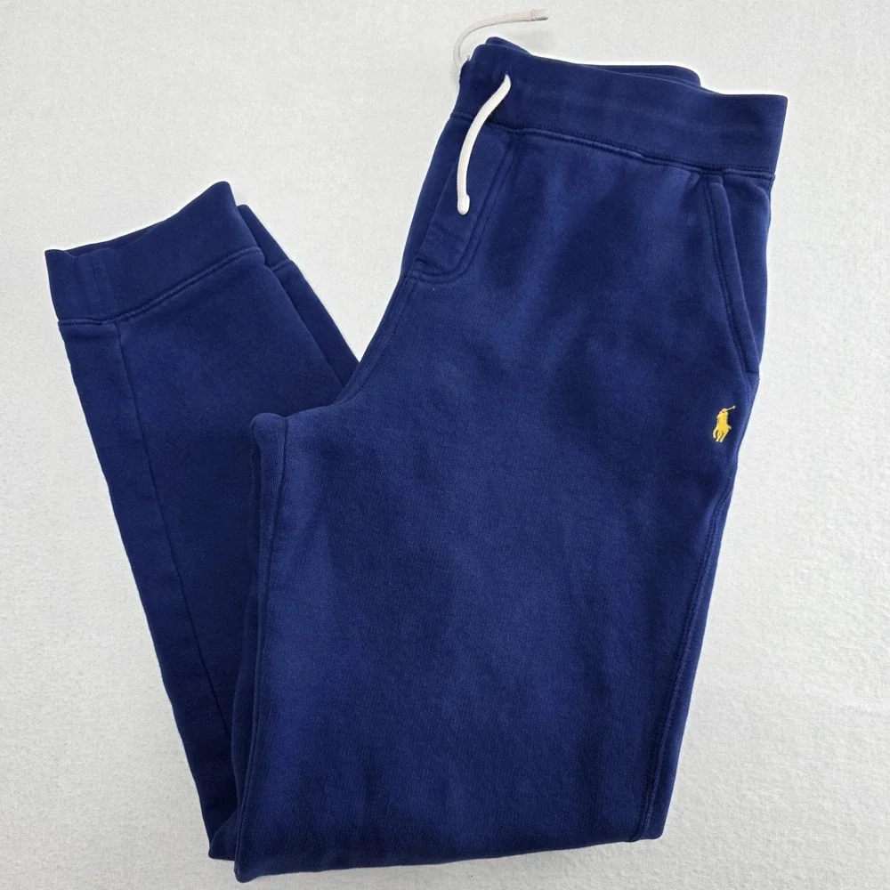 Polo Ralph Lauren Boys XL 18-20 Jogger Sweatpants Navy Blue Drawstring